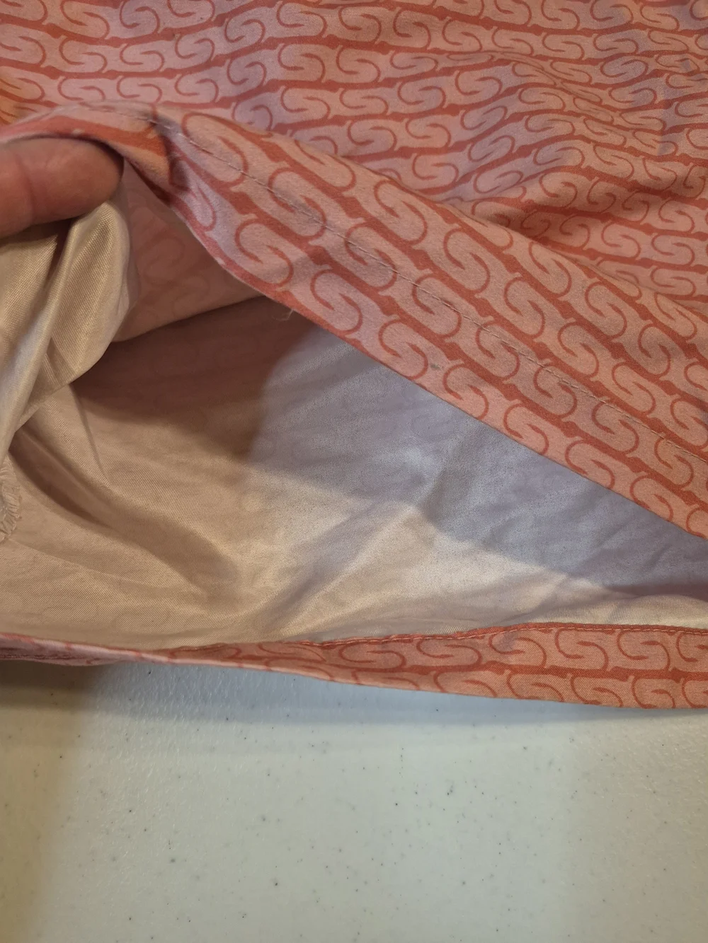 Men's Pink Patterned Swim Trunks with Drawstring Waist 4828
